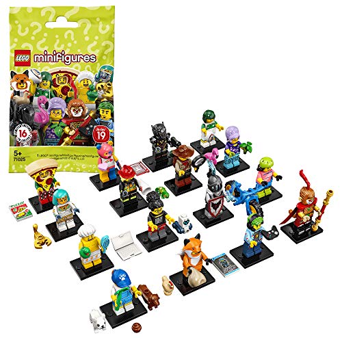 LEGO Minifigures - 1 Sobre de Minifigura de la Edición 19, Juguete de Construcción Coleccionable de Minifigura con Diferentes Modelos, Cada Sobre Sorpresa Contiene un Personaje Diferente (71025) LEGO Minifigures - 1 Sobre de Minifigura de la Edición 19, Juguete de Construcción Coleccionable de Minifigura con Diferentes Modelos, Cada Sobre Sorpresa Contiene un Personaje Diferente (71025)