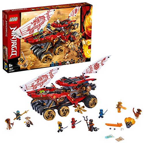 LEGO Ninjago - Navío de Tierra Juguete de construcción de Vehículo todoterreno Ninja, incluye Varios Guerreros Samurai, Novedad 2019 (70677)