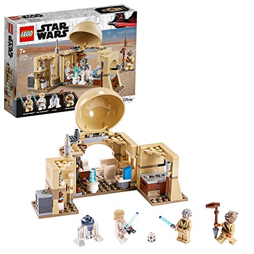 LEGO Star Wars - Cabaña de Obi-Wan, con Techo Desplegable, Incluye un Droide y Holograma de la Princesa Leia, Minifiguras de Obi-Wan Kenobi, Luke Skywalker y R2-D2 (75270)