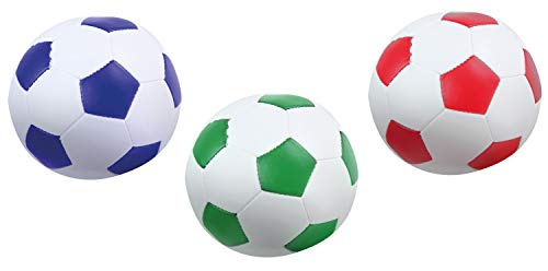 Lena 62163 - Juego de 3 Pelotas de fútbol Blandas para Interior y Exterior, Color Blanco con Azul, Verde o Rojo, 3 Pelotas Suaves de 10 cm, para niños a Partir de 12 m Lena 62163 - Juego de 3 Pelotas de fútbol Blandas para Interior y Exterior, Color Blanco con Azul, Verde o Rojo, 3 Pelotas Suaves de 10 cm, para niños a Partir de 12 m