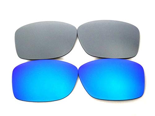 Lentes De Repuesto Para Oakley Jupiter Squared azul y titanio Polarizados 2 Pares - Transparente, regular