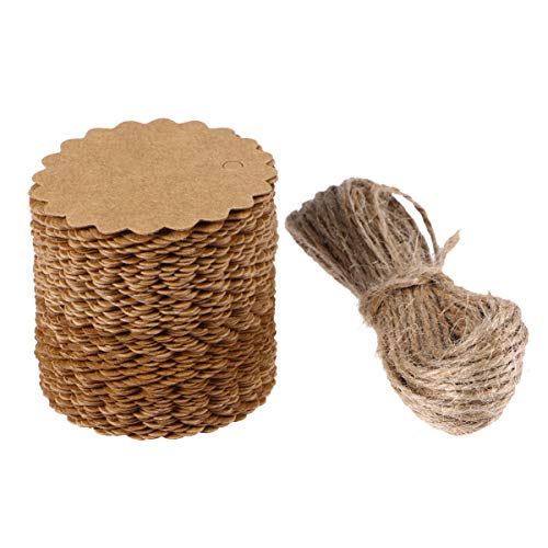 LEORX Etiqueta precio etiqueta equipaje etiqueta 100pcs 60mm Kraft papel tarjeta de regalo con 10M de la guita del yute LEORX Etiqueta precio etiqueta equipaje etiqueta 100pcs 60mm Kraft papel tarjeta de regalo con 10M de la guita del yute