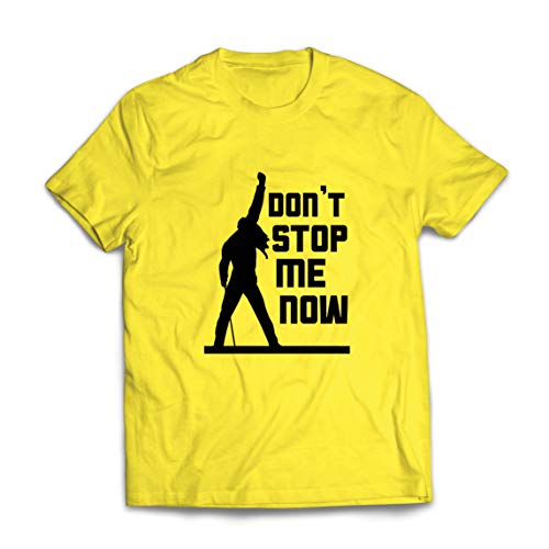 lepni.me Camisetas Hombre Don't Stop me Now! Camisas de Abanico, Regalos de músicos, Ropa de Rock (X-Large Amarillo Multicolor)