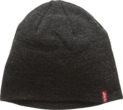 Levi's Otis Beanie, Gorro de punto Unisex adulto, Gris (Dark Grey), Large (Talla del fabricante: L/XL)