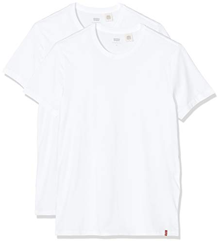 Levi's Slim 2Pk Crewneck 1 Camiseta, Two-Pack tee White + White, M 2 para Hombre