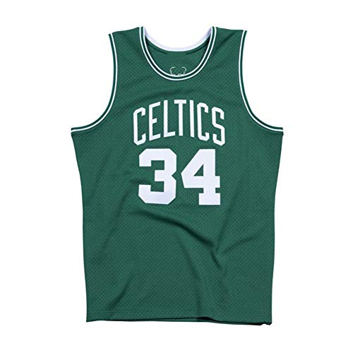 Leyenda Jersey De Baloncesto Retroceso, 34# Paul Pierce Boston Celtics Retro Bordado Transpirable Swingman Jersey Chaleco, 90s Hip Hop Clothing Top De Camiseta para Fiesta-Green.A-M Leyenda Jersey De Baloncesto Retroceso, 34# Paul Pierce Boston Celtics Retro Bordado Transpirable Swingman Jersey Chaleco, 90s Hip Hop Clothing Top De Camiseta para Fiesta-Green.A-M