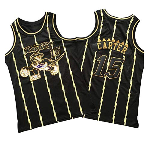 Leyenda Jersey De Baloncesto Retroceso, The New 15# Vince Carter Toronto Raptors Retro Gold Line Bordado Swingman Jersey Vest, 90s Hip Hop Clothing Top De Camiseta para Fiesta-L Leyenda Jersey De Baloncesto Retroceso, The New 15# Vince Carter Toronto Raptors Retro Gold Line Bordado Swingman Jersey Vest, 90s Hip Hop Clothing Top De Camiseta para Fiesta-L