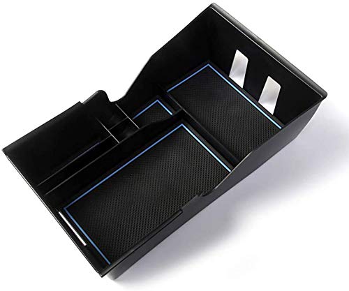 LFOTPP Model 3 Apoyabrazos Consola Central Bandeja, Caja de Almacenamiento Organizador coche Interior Accesorios (Azul)