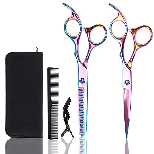Lictin 4 en 1 kit 6" Tijeras de Peluquería Profesional Corte de Pelo de Acero Inoxid con Peine,Caja,Tijera para Cortar&Reducción Colorido Lictin 4 en 1 kit 6" Tijeras de Peluquería Profesional Corte de Pelo de Acero Inoxid con Peine,Caja,Tijera para Cortar&Reducción Colorido