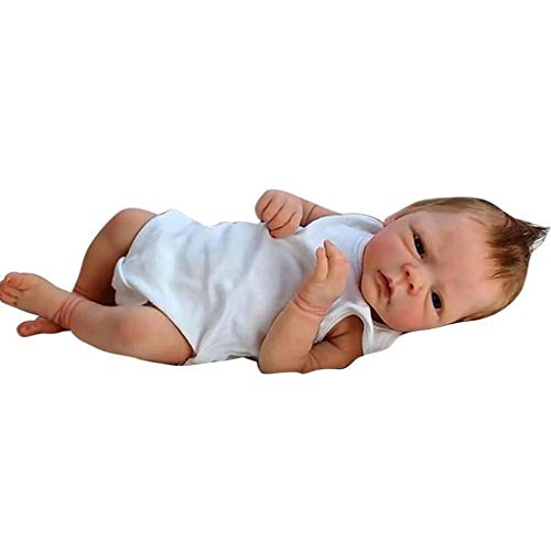 lijun 18 Pulgadas Realista Muñecas Reborn bebé, Silicona de Cuerpo Entero Reborn Baby Doll Muñeca recién Nacida Hecha a Mano Muñeca de Cuerpo Completo de Silicona