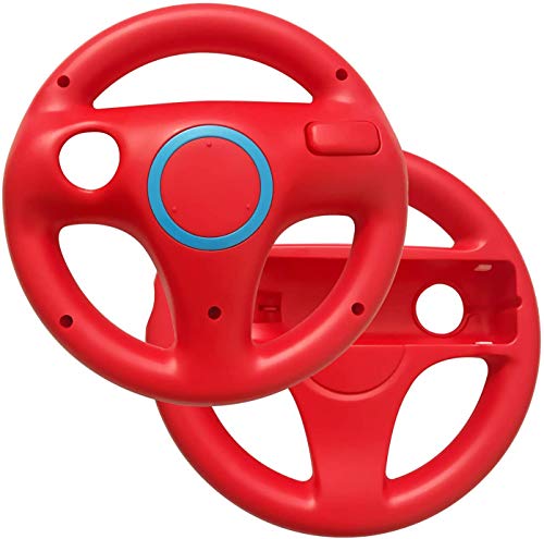 Link-e : 2 X Volante De Carreras Rojo Compatible Con El Controlador De Wiimote En La Consola Nintendo Wii/Wii-U (Mando, Racing, Wheel...)