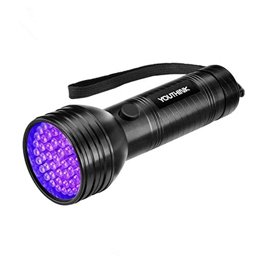 Linterna UV con 51 LED, Detector Ultravioleta de 395 nm para Detectar Orina de Mascotas en Alfombra, Flashlight Portable para Manchas de Cocinas, Caza Escorpión [Clase de eficiencia energética A]