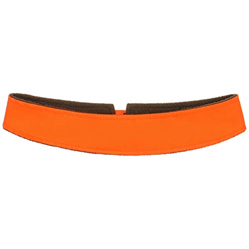 Lipodo Cinta de Señalización para Sombreros, Mujer/Hombre (Ancho Aprox. 4,5 cm) - Cinta de Sombrero con Forro de vellón - Cinta Reflectante para Sombreros - Apta de 55-65 cm Naranja neón Talla única