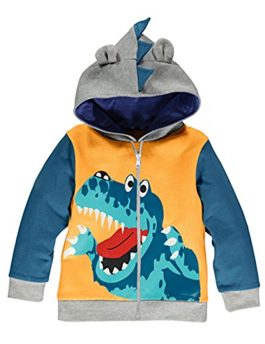 LitBud Little Kids Hoodies para Niños Niño pequeño Dibujos Animados Dinosaurio Jurassic World Park Zipper Packaway Chaqueta Otoño Coat Reino Unido 1-2 Años 2T