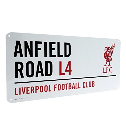 Liverpool Official Anfield Road L4 - Placa Decorativa de Metal, Multicolor Liverpool Official Anfield Road L4 - Placa Decorativa de Metal, Multicolor