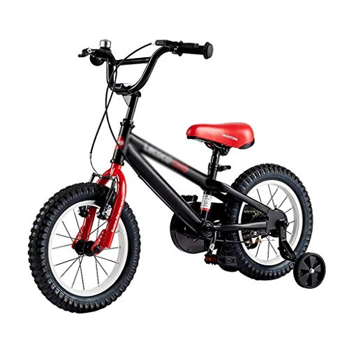 LKAIBIN Bicicleta de campo para niños, bicicleta de montaña de 2 a 4 a 6 años, bicicleta deportiva al aire libre, segura y estable, regalo para niños (color: negro, tamaño: 14 pulgadas)