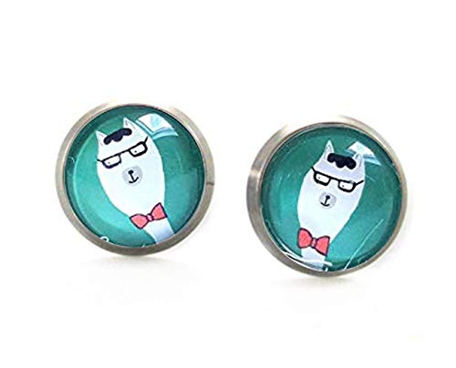 Llama Alpaca pendientes hipster para caballero, joyería interesante, uñas personalizadas, joyería de cristal de cúpula Llama Alpaca pendientes hipster para caballero, joyería interesante, uñas personalizadas, joyería de cristal de cúpula