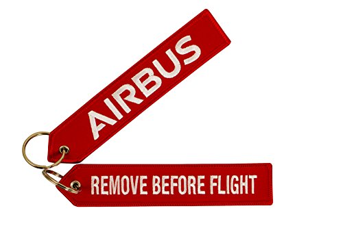 Llavero rojo Airbus "remove before flight"