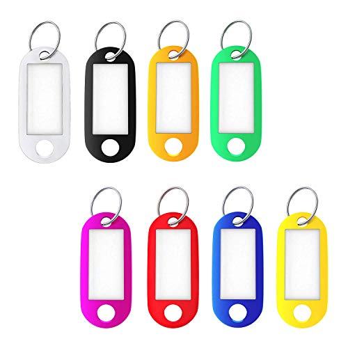 Llaveros con Etiqueta, 16Piezas Plástico Identificación con Ventana Etiquetas para Oficina, 8 colores Llaveros con Etiqueta, 16Piezas Plástico Identificación con Ventana Etiquetas para Oficina, 8 colores
