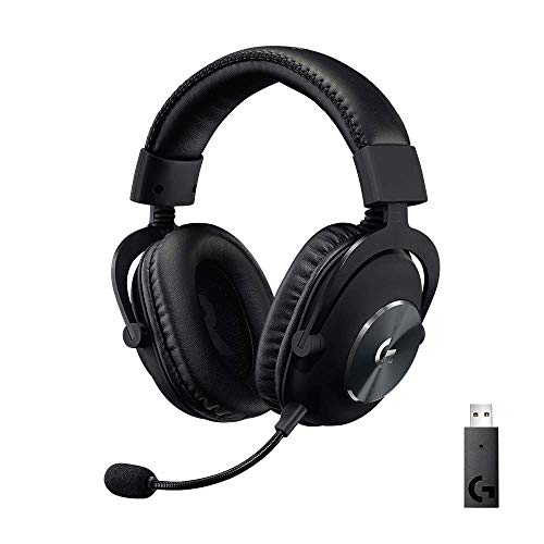 Logitech G PRO X Auriculares Inalámbricos Lightspeed Gaming, Micrófono Blue Voice, 50mm Pro-G Drivers, DTS X 2.0 Sonido Envolvente, Batería 20+ Horas, Almohadillas de cuero, Tarjeta USB, PC/Mac, Negro Logitech G PRO X Auriculares Inalámbricos Lightspeed Gaming, Micrófono Blue Voice, 50mm Pro-G Drivers, DTS X 2.0 Sonido Envolvente, Batería 20+ Horas, Almohadillas de cuero, Tarjeta USB, PC/Mac, Negro