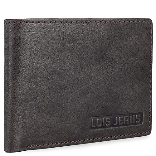 Lois - Cartera de Hombre con Monedero y Billetera, Cuero Piel Natural Cartera Delgada Tarjetero con 8 Ranuras + 1 Bolsillo Monedas + 2 Apartado Billetes Protección RFID 201411, Color Marron Oscuro Lois - Cartera de Hombre con Monedero y Billetera, Cuero Piel Natural Cartera Delgada Tarjetero con 8 Ranuras + 1 Bolsillo Monedas + 2 Apartado Billetes Protección RFID 201411, Color Marron Oscuro