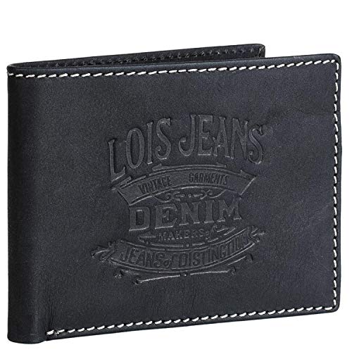 Lois - Cartera Hombre Piel con Monedero RFID. Billetero de Cuero Genuino. Tarjetas Billetes dni carnet. Caja para Estilo rústico. Calidad Marca y diseño. 201707, Color Negro Lois - Cartera Hombre Piel con Monedero RFID. Billetero de Cuero Genuino. Tarjetas Billetes dni carnet. Caja para Estilo rústico. Calidad Marca y diseño. 201707, Color Negro