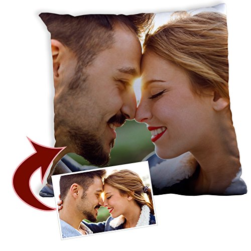 LolaPix Cojin Personalizado con Foto. Regalos Personalizados con Foto. Impresión Total por Las 2 Caras hasta la Costura. Relleno Incluido. Varios Tamaños. 30X30