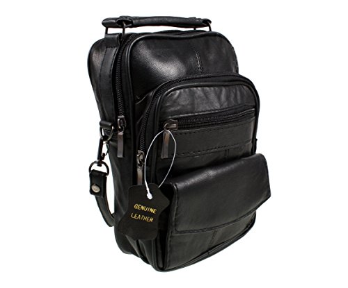Lorenz Bolso de Hombro de Piel auténtica Negro Lorenz Bolso de Hombro de Piel auténtica Negro