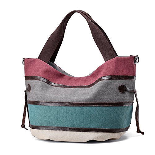 LOSMILE Bolsos de mano para Mujer, Bolso de Hombro de Lona, Bolsos totes Bolsos bandolera Shoppers Bolsa de playa Bolsas de tela. (Morado)