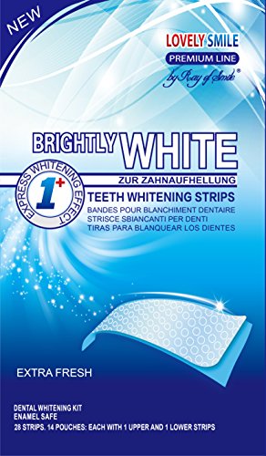 Lovely Smile Bright White-Strips 28 Bandas Blanqueadoras Dientes Blanqueamiento de dientes tiras con avanzada tecnología antideslizante - Teeth Whitening Strips - by RAY OF SMILE®