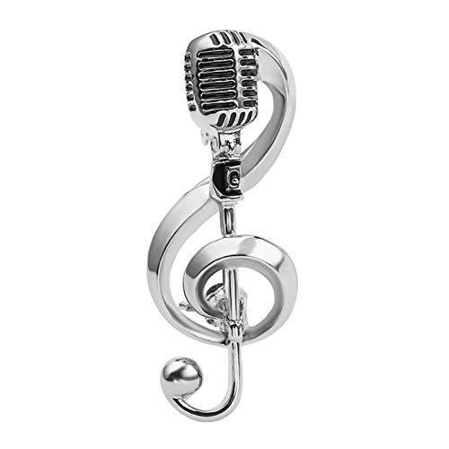 LRL Pines de joyería para Mujer Broche - Micrófono Nota Musical Broche Masculino y Femenino Cantantes Partido Accesorios de Concierto Partido Elegante y Hermoso