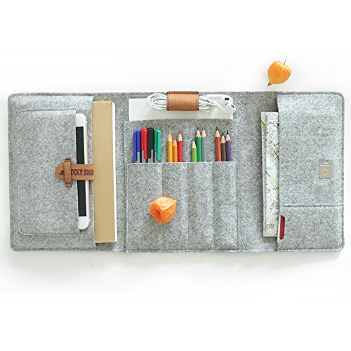 Lucky Sign - Estuche Multifuncional de Fieltro para lápices, iPad y más, B6+ - Gris Lucky Sign - Estuche Multifuncional de Fieltro para lápices, iPad y más, B6+ - Gris
