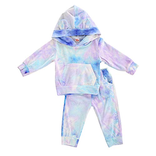 LUCSUN - Conjunto de ropa de invierno para bebé, manga larga, sudadera con capucha, 2 unidades
