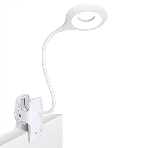 Luz de lectura con clip, luz de libro LED 28 Eye Protect, luz de lectura de cama de 3 colores * 3 brillos con cuello flexible, lámpara de lectura recargable USB, luz de escritorio de control táctil