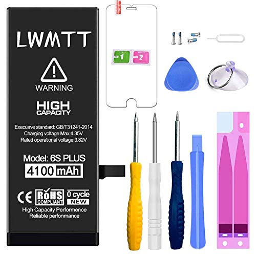 LWMTT Batería Compatible con iPhone 6S Plus,Batería de Repuesto con Alta Capacidad 4100mAh con Kits de Herramientas de reparación, Instrucciones LWMTT Batería Compatible con iPhone 6S Plus,Batería de Repuesto con Alta Capacidad 4100mAh con Kits de Herramientas de reparación, Instrucciones