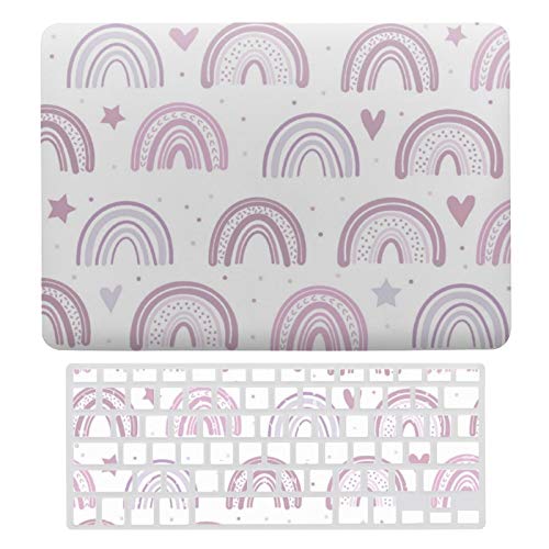 MacBook Air 13 Case A1466、A1369, Plastic Hard Shell & Keyboard Cover Compatible with MacBook Air 13, Cute Pastel Pink Rainbows Hearts & Stars Pattern Laptop Protective Shell Set MacBook Air 13 Case A1466、A1369, Plastic Hard Shell & Keyboard Cover Compatible with MacBook Air 13, Cute Pastel Pink Rainbows Hearts & Stars Pattern Laptop Protective Shell Set
