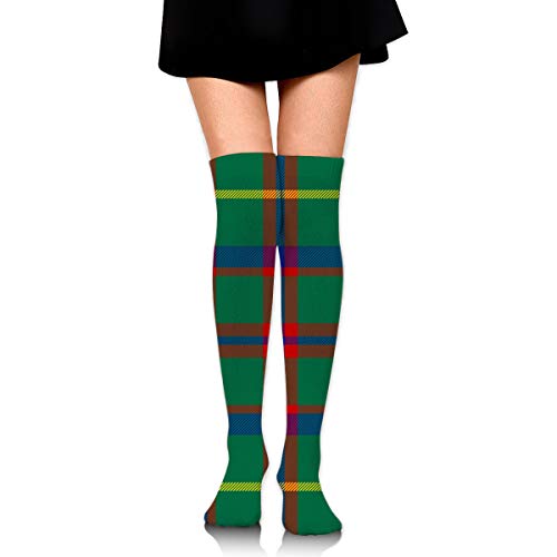 Macintosh - Calcetines de caza con diseño de tartán por encima de la rodilla, hasta la rodilla, calcetines altos para mujer, para cosplay, uso diario