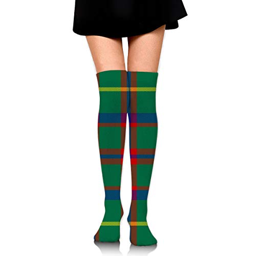 Macintosh - Calcetines de caza con diseño de tartán por encima de la rodilla, hasta la rodilla, calcetines altos para mujer, para cosplay, uso diario Macintosh - Calcetines de caza con diseño de tartán por encima de la rodilla, hasta la rodilla, calcetines altos para mujer, para cosplay, uso diario