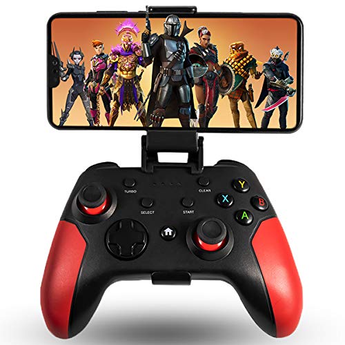 Maegoo Mando para Android/PC/PS3, Mando Android de Juegos Móvil Inalámbrico Bluetooth con Soporte Retráctil, 2.4G Inalámbrico Mando Gamepad Joystick PC/PS3/TV con Doble Vibración