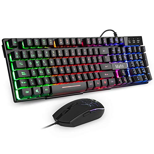 Mafiti RK101 Combo Ratón y Teclado USB ,Retroiluminación Rainbow LED y sensación de teclado mecánico , ideal para jugar y trabajar. Mafiti RK101 Combo Ratón y Teclado USB ,Retroiluminación Rainbow LED y sensación de teclado mecánico , ideal para jugar y trabajar.
