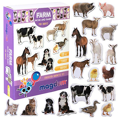 MAGDUM Imanes Animales MAMÁ BEBÉ - Granja Foto Real Infantil - Imanes Nevera Grandes - Juguetes EDUCATIVOS bebé 3 años - Imanes Pizarra magnética para Aprender - Teatro de imán para niños MAGDUM Imanes Animales MAMÁ BEBÉ - Granja Foto Real Infantil - Imanes Nevera Grandes - Juguetes EDUCATIVOS bebé 3 años - Imanes Pizarra magnética para Aprender - Teatro de imán para niños