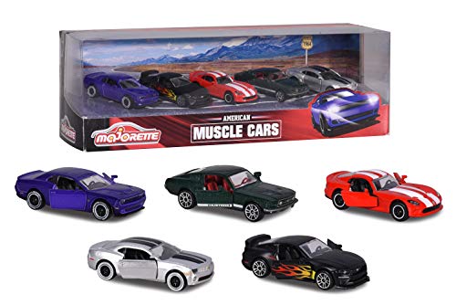 Majorette - Pack 5 Coches de Metal de 7.5 cm (Escala 1:64) Muscle Cars ( 2053168)