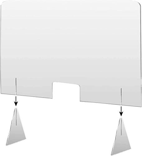 Mampara de Metacrilato mostrador 4mm Protección para oficinas Mostradores Manicura Sobremesa Material Transparente (70x50)