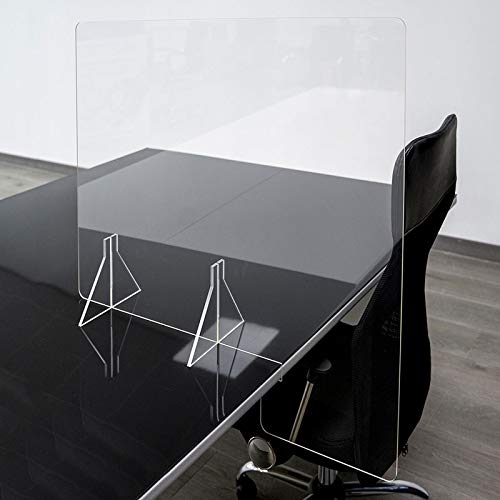 Mampara de oficina | Separador de oficina Metacrilato Transparente 3mm (85cm ancho x 65 cm alto parte visible)