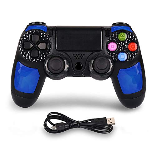 Mando Inalámbrico para PS4 Gamepad Wireless Bluetooth Controlador Controller Joystick con Vibración Doble Remoto Compatible para PS4/PS3 con panel táctil y conector de audio, Mando de Juego PS4