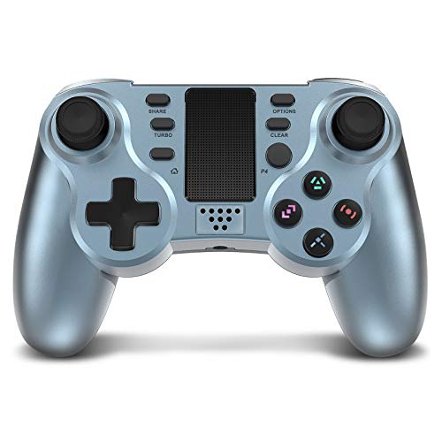 Mando Inalámbrico para PS4, PowerLead Controlador inalámbrico DualShock para Playstation 4, Gamepad de Doble Vibración SIX-AXIS con Touch Pad y Conector de Audio para PlayStation 4/PS3/PC