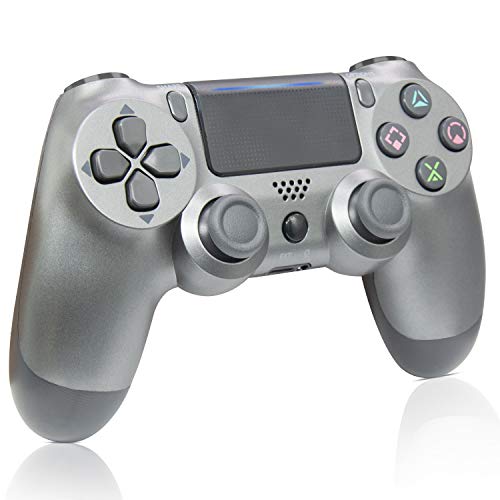 Mando PS4, Mando inalámbrico Gamepad para Playstation 4 /Windows PC /Android/iOS, Acero Negro (Steel Black)