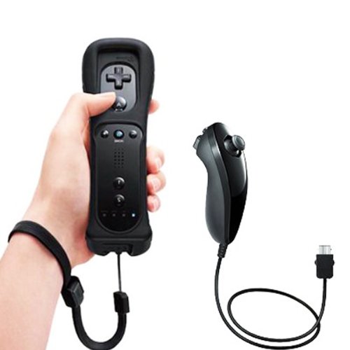 Mandos de Wiimote remote+Nunchuck+Funda+Correa Para Nintendo Wii