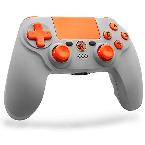 Mandos PS4 Inalambricos, Gamepad Controller para PlayStation 4 Inalámbrico de Doble Vibración SIX-AXIS con Touch Pad y Conector de Audio 3,5mm para PlayStation 4 / PS3 / PC (Naranja Gris) Mandos PS4 Inalambricos, Gamepad Controller para PlayStation 4 Inalámbrico de Doble Vibración SIX-AXIS con Touch Pad y Conector de Audio 3,5mm para PlayStation 4 / PS3 / PC (Naranja Gris)