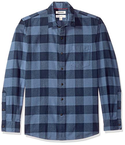 Marca Amazon - Goodthreads - Camisa de franela cepillada de manga larga y corte estándar para hombre, Azul (Denim Buffalo Den), US S (EU S) Marca Amazon - Goodthreads - Camisa de franela cepillada de manga larga y corte estándar para hombre, Azul (Denim Buffalo Den), US S (EU S)